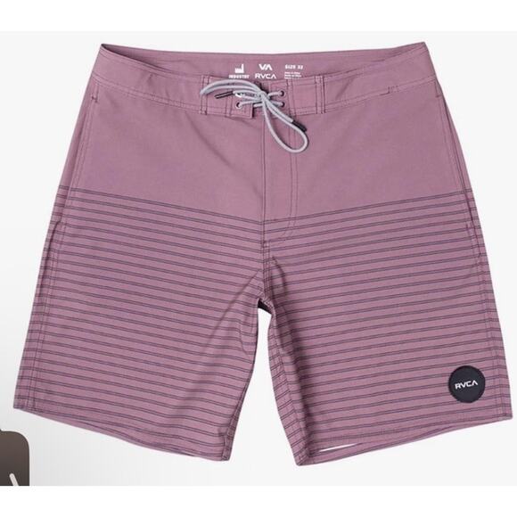 RVCA Standard Curran Swim Trunks Board Shorts Purple Sz 36 Mid Length 18" NWT - Picture 9 of 16